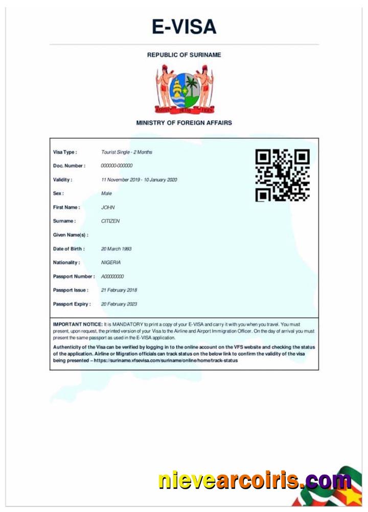 SURINAME e-visa